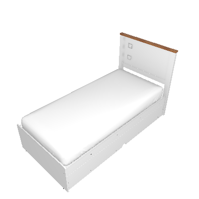 Cama com Cama Auxiliar Barcelona Off White e Madeira - Tebarrot