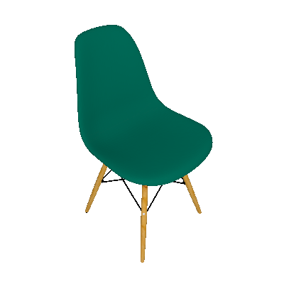 Conjunto com 2 Cadeiras Eames Premium Verde Escuro Base Madeira - Mobly