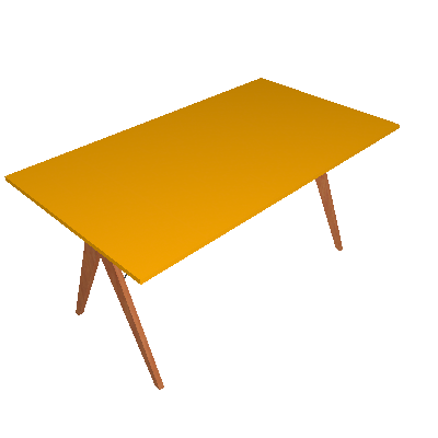 Mesa de Jantar Retangular Paes Amarelo Fosco - Tremarin