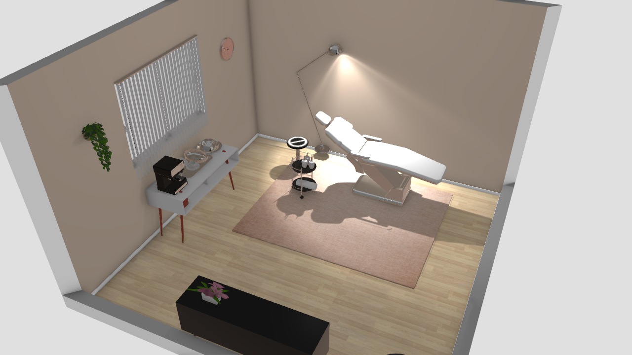 projeto Studio designer de sobrancelha de Pamela | Planta 3D - Mooble