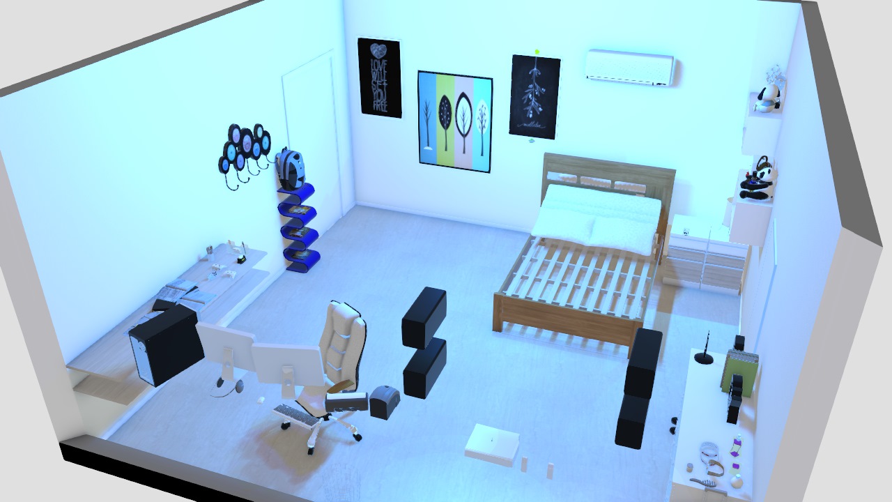 Setup Gamer de Witalo  Planta 3D - Mooble Henn