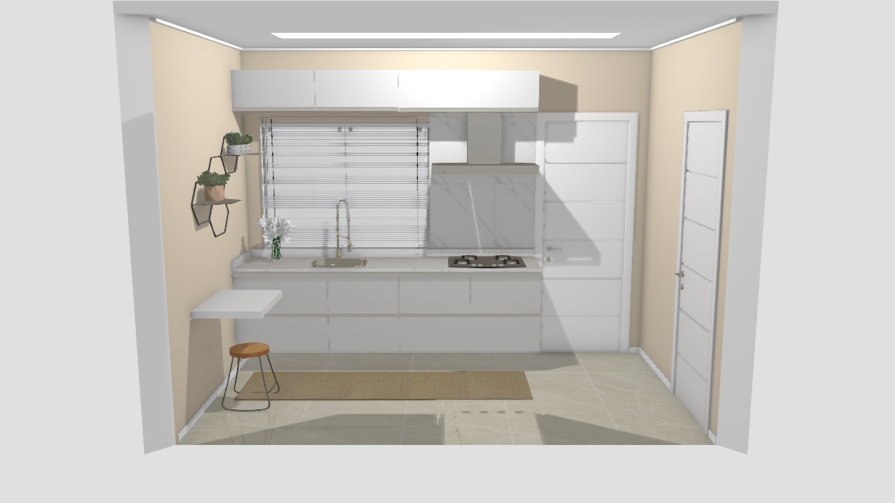 Cozinha pequena de apartamento por designer Graziela Lara