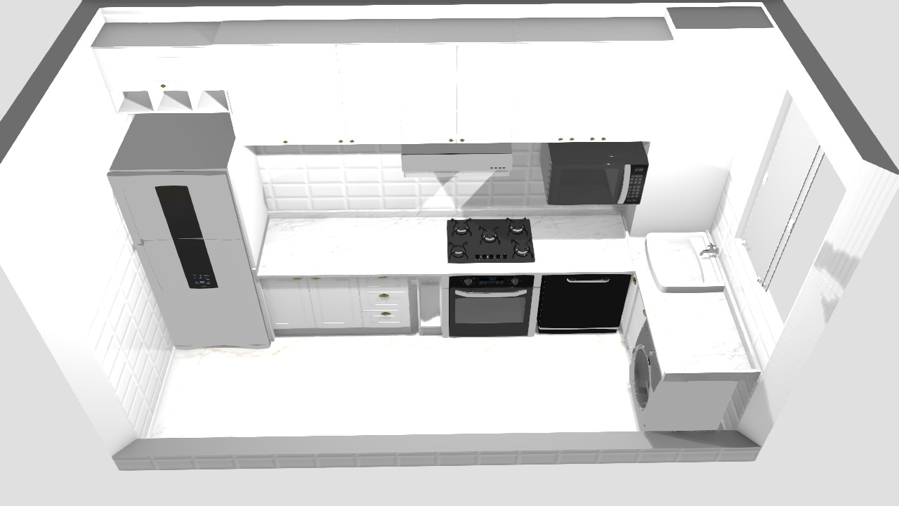 Cozinha - Planta de corredor opção 2 (forno)