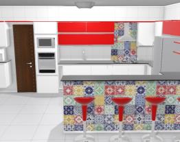 Cozinha Laca/Fosco Vermelho/Preto