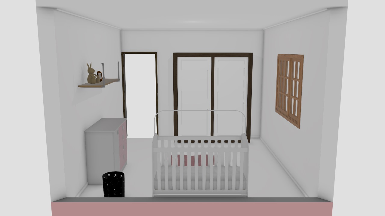 simulação quarto de bebe menina 