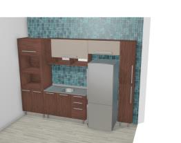 Cozinha Modulada Completa com Armário aéreo 1 Porta Basculante com Nichos Smart Turin/Cristal - Henn