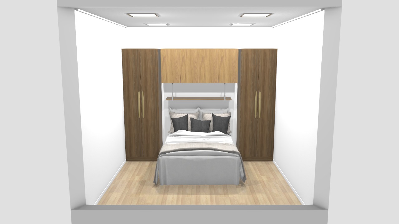 quarto 3,05x3,05 cama queen central