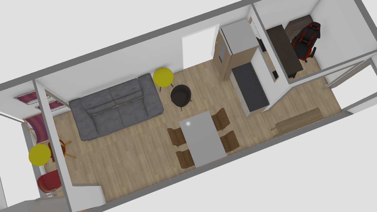 Sala estar/jantar + varanda e escritório modelo 2