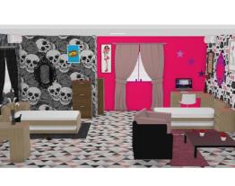 Um quarto preto e rosa Meu projeto no Mooble