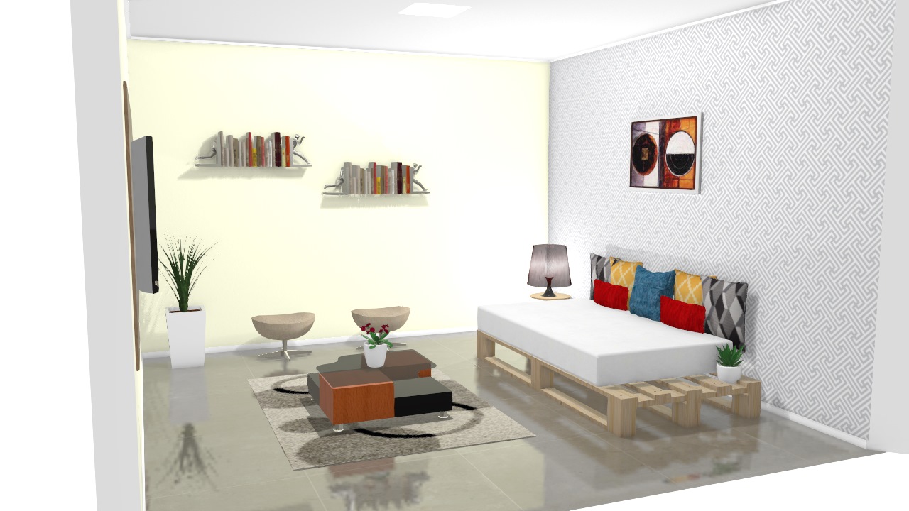 sala com sofa de pallets