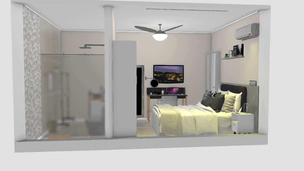 Quarto Isabele 2 preto e branco