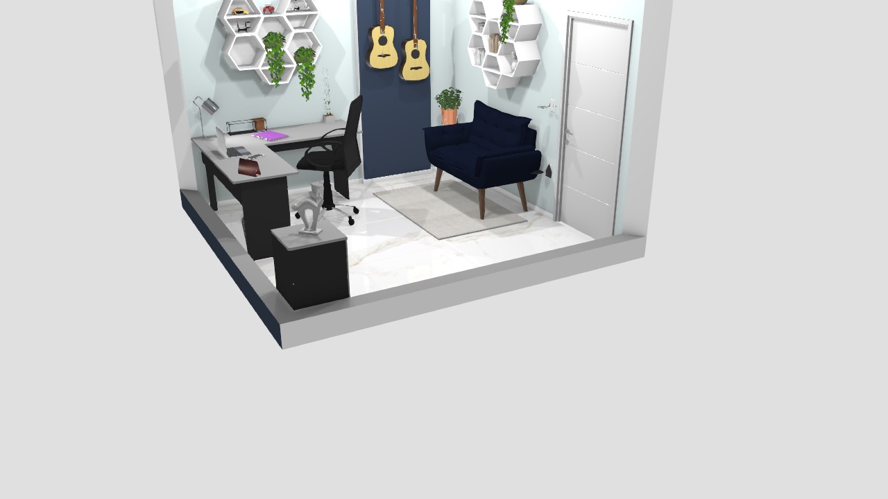 quarto/escritorio com namoradeira