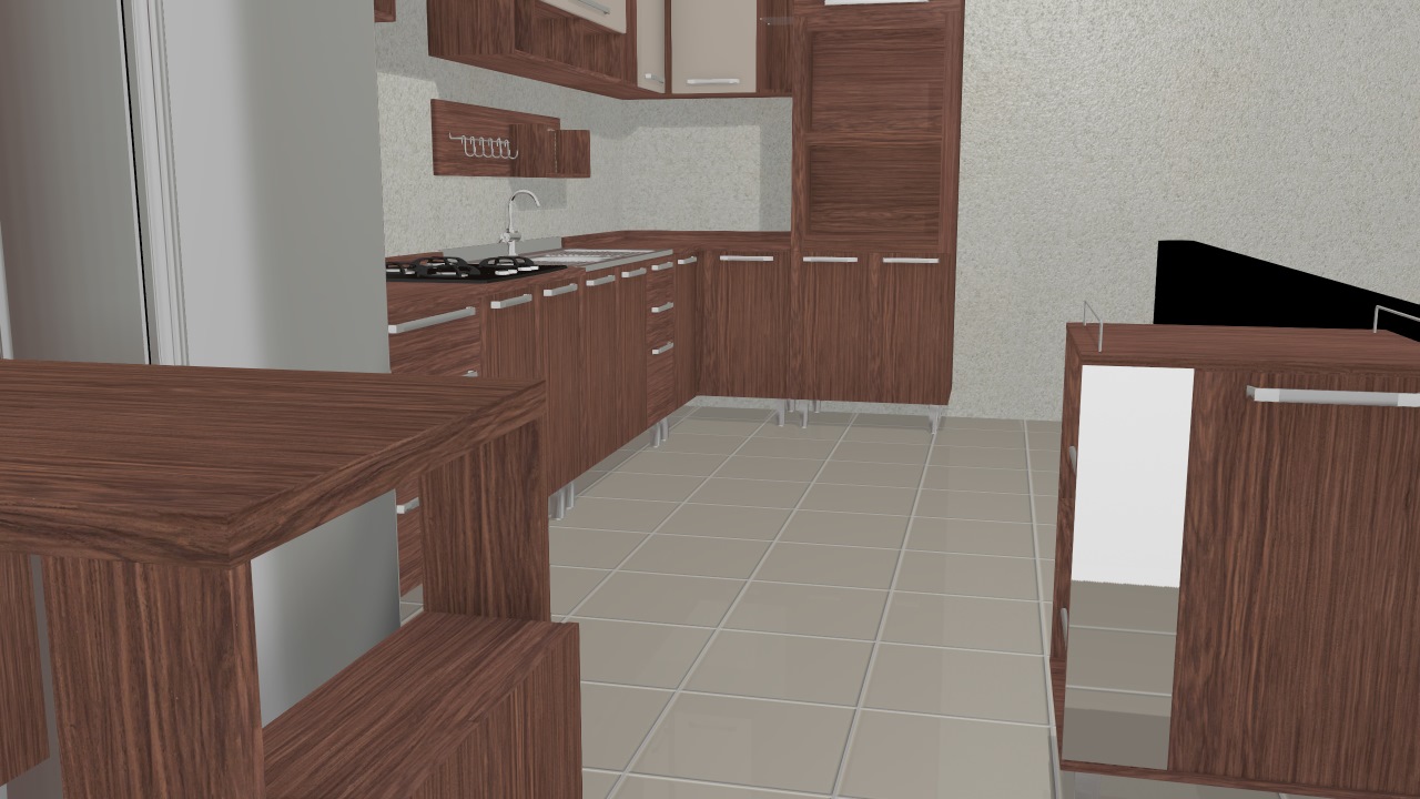 Cozinha Americana Modulada com Paneleiro com espaço para Forno e Microondas Smart Turin/Cristal - Henn
