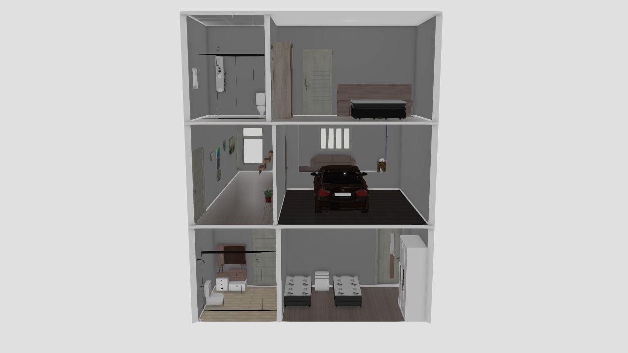 casa 7x10 de User | Planta 3D - Mooble