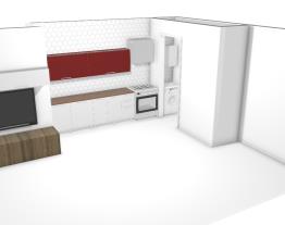 Cozinha sem paneleiro + sala + lavanderia
