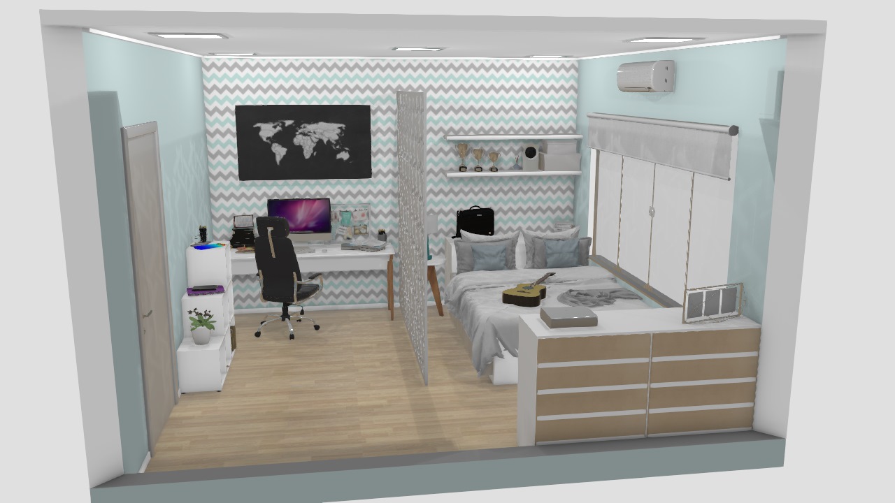 Quarto verde claro  feminino