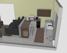 Cozinha e sala integrada com balcão