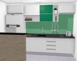 Cozinha Verde e branca