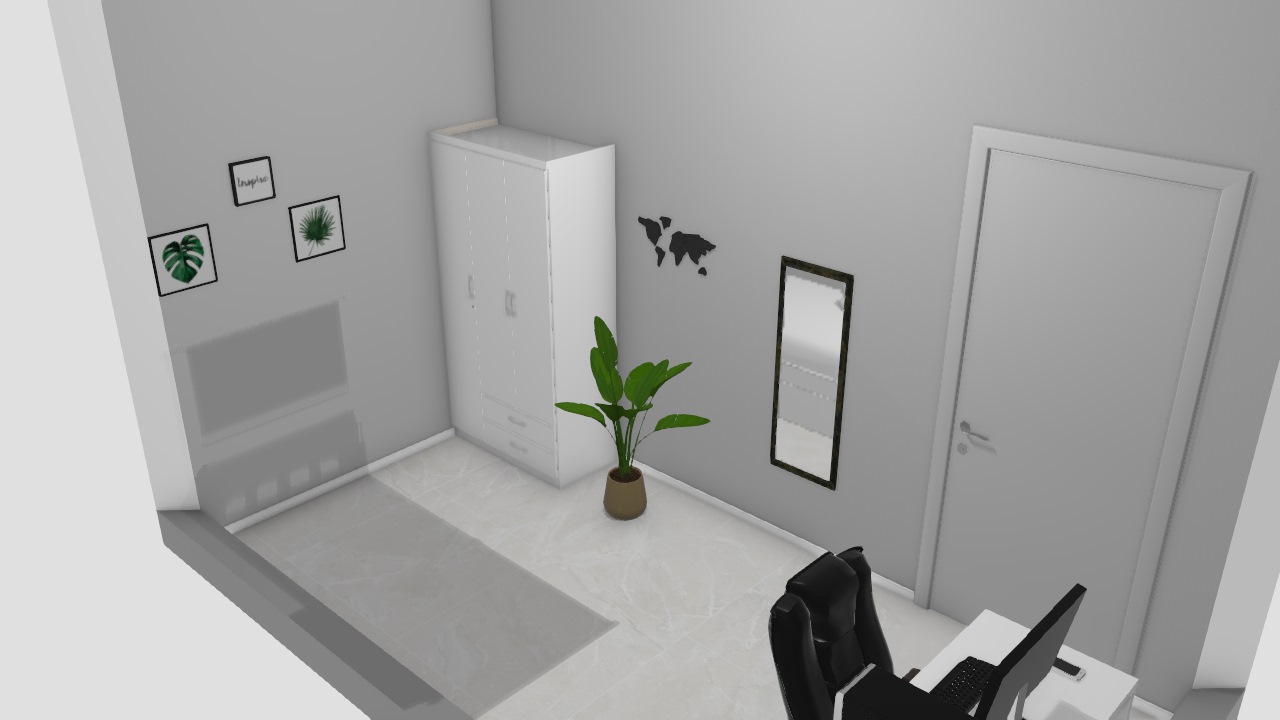 quarto branco moderno e simples