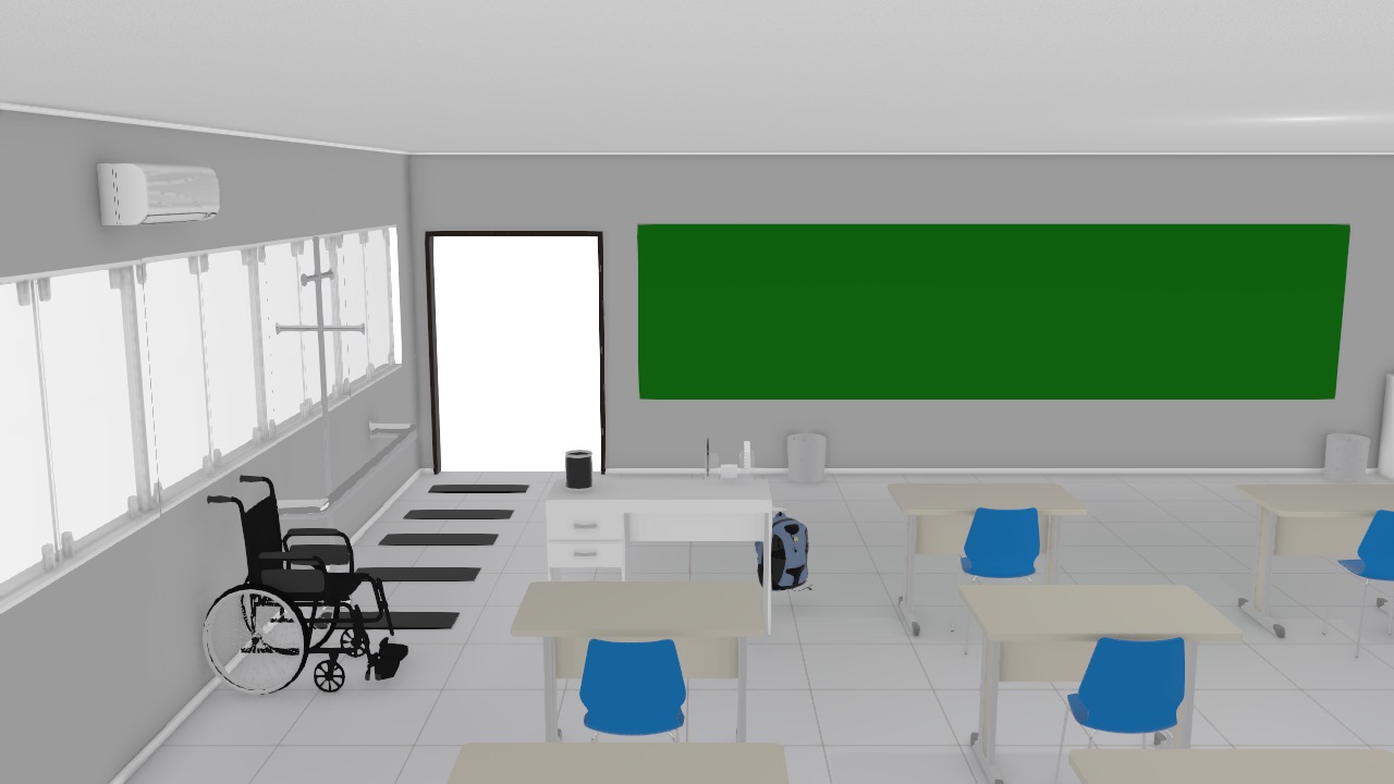 Sala de aula com adaptação