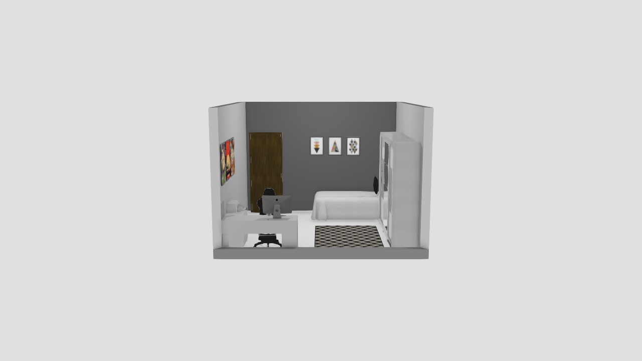 Meu quarto cinza/branco/preto 