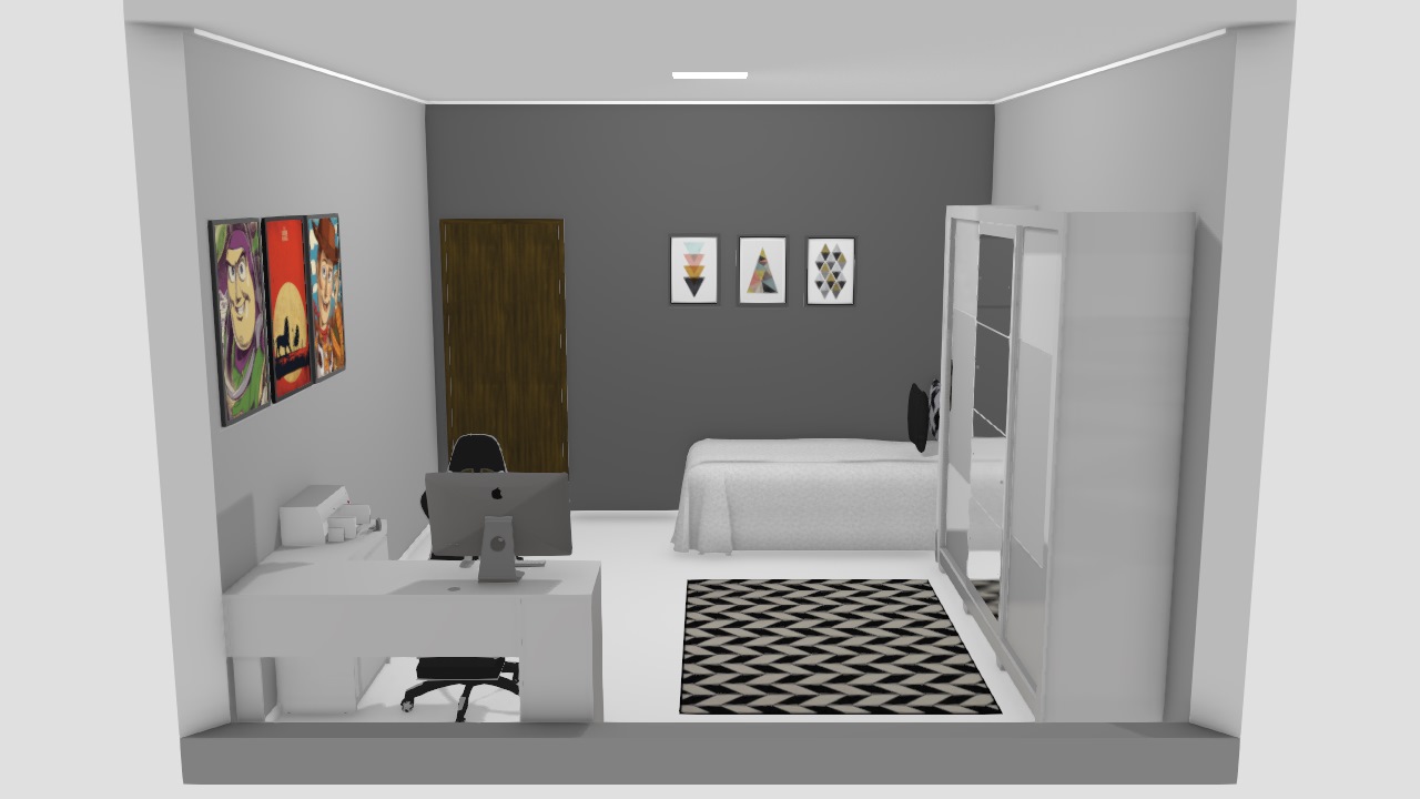 Meu quarto cinza/branco/preto 