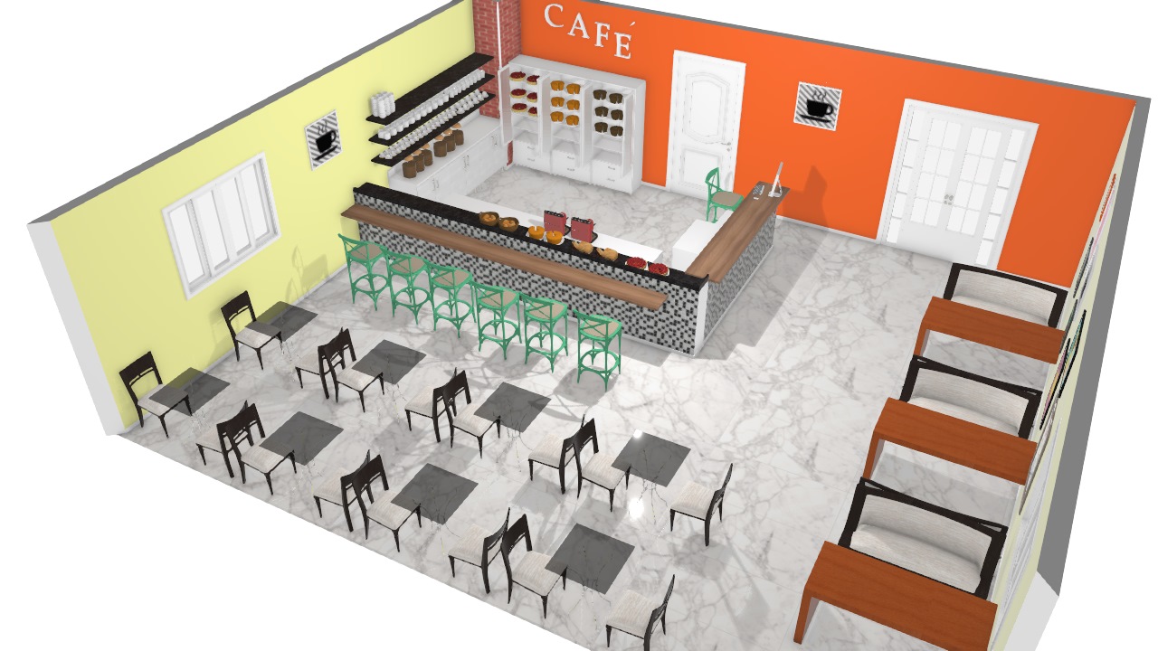 Cafeteria - Full Love Coffee de DIOGO | Planta 3D - Mooble