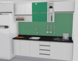 Cozinha Verde e branca