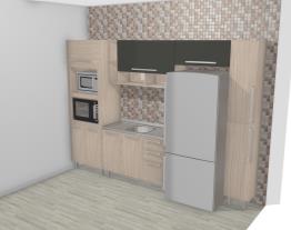 Cozinha Modulada Completa com Armário aéreo 1 Porta Basculante com Nichos Smart Fendi/Amarula - Henn 