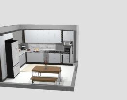 Cozinha nox com janela e porta com mesa e painel linha industrial