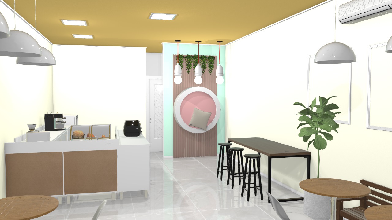 Layout cafeteria de Dra | Planta 3D - Mooble