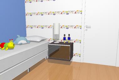 Armário gaveteiro para quarto com frente de vidro - Ref. 6405 - Quiditá