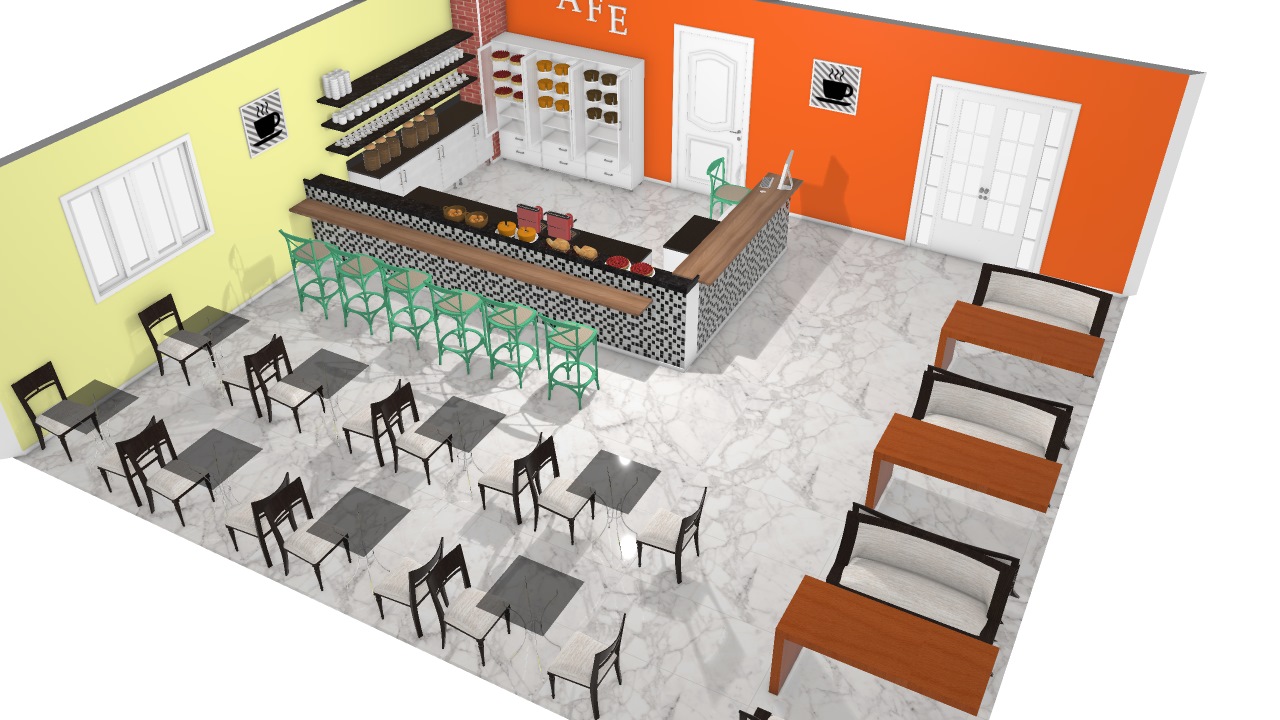 Cafeteria - Full Love Coffee de Henrique | Planta 3D - Mooble
