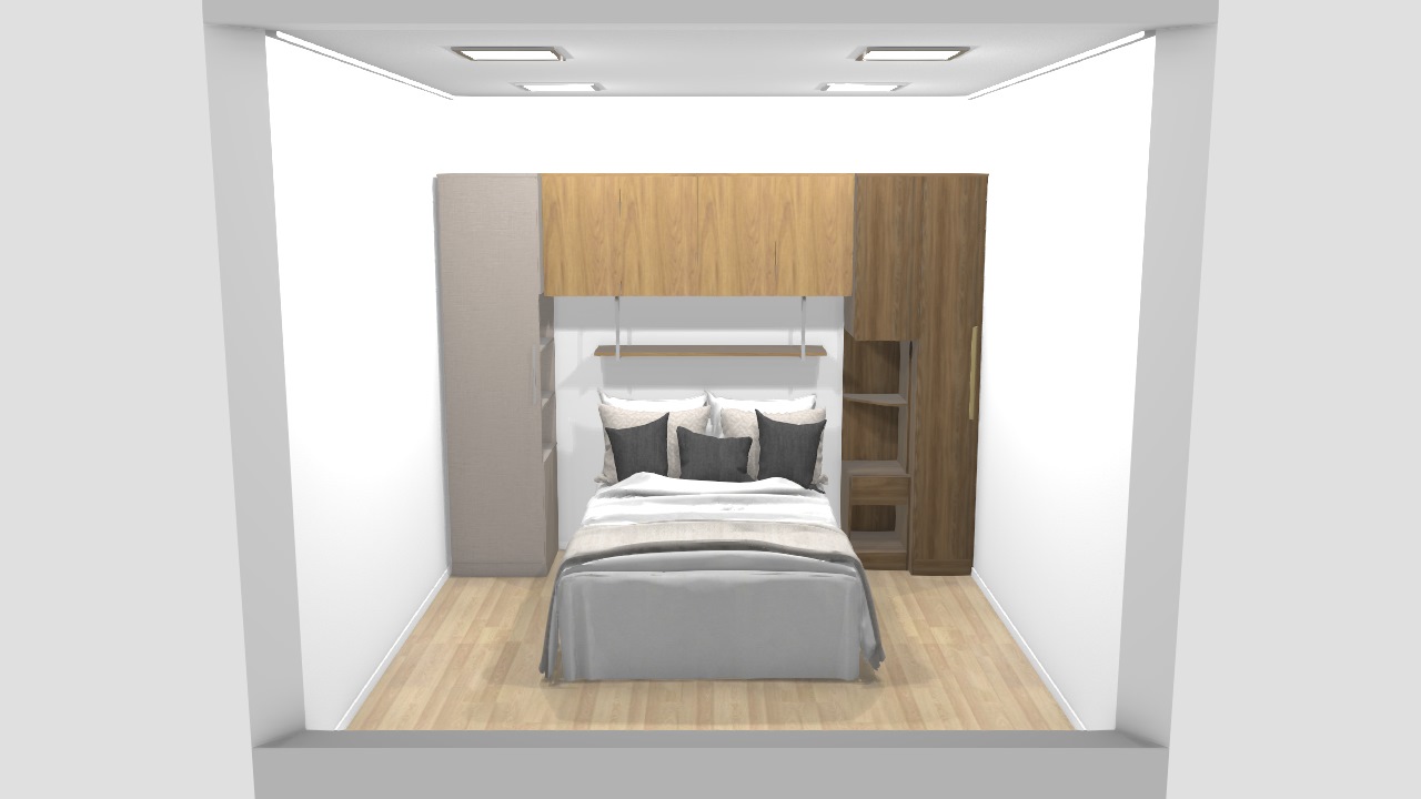 quarto 3,05x3,05 cama queen central