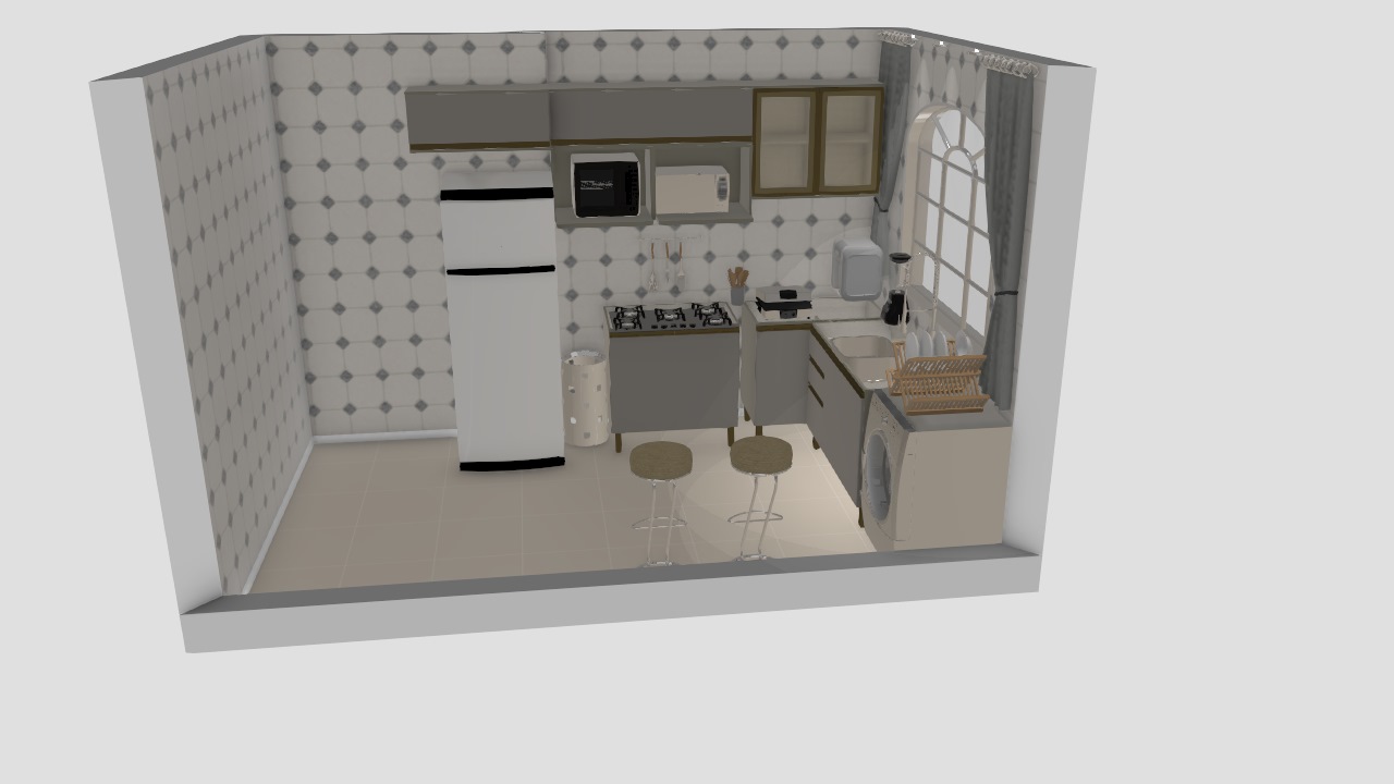 Cozinha/quarto com microondas