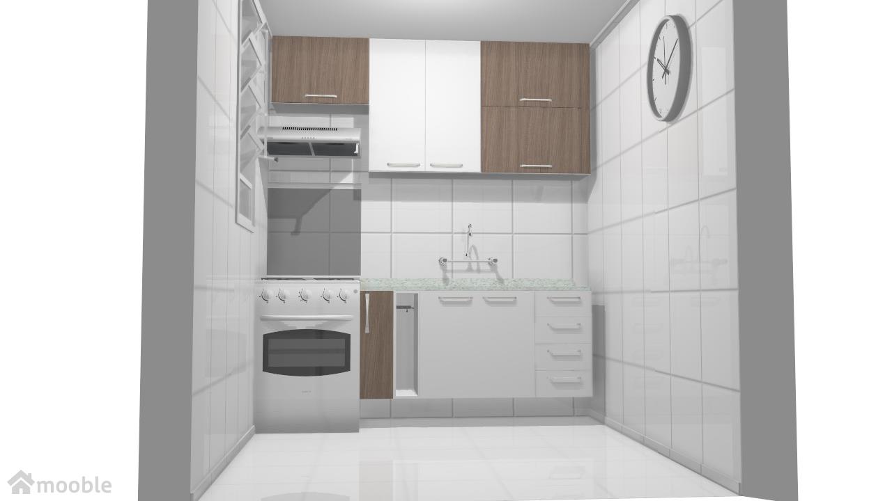 Cozinha 2,10 branca com Teka 2 - Granito polar santa quiteria