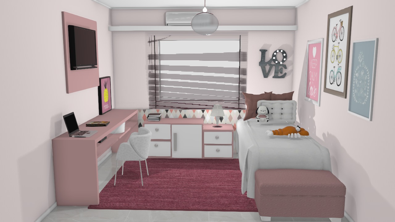 Projeto - Quarto feminino rosa 