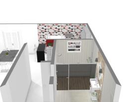 Banheiro, corredor, cozinha e sala de jantar 