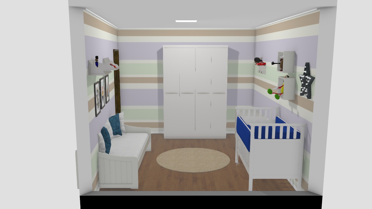 simulação quarto de bebe menina