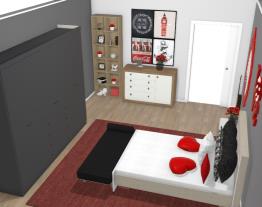 Quarto vermelho com preto 