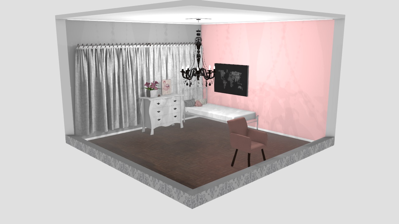 Quarto novo (parede rosa)