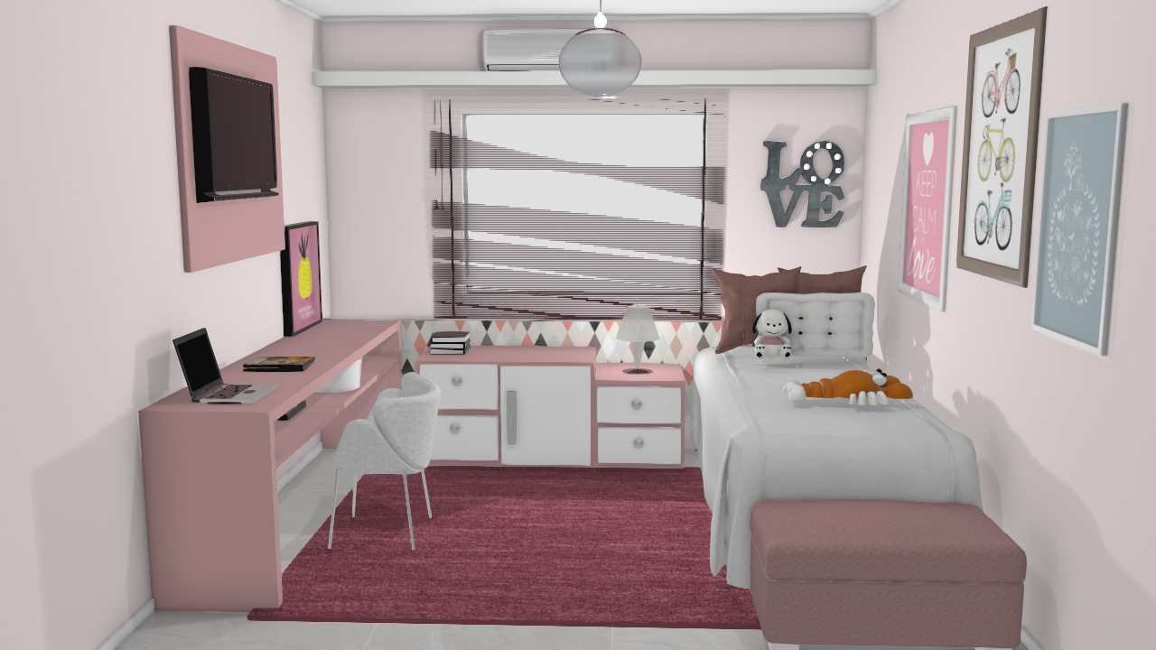 Projeto - Quarto feminino rosa 