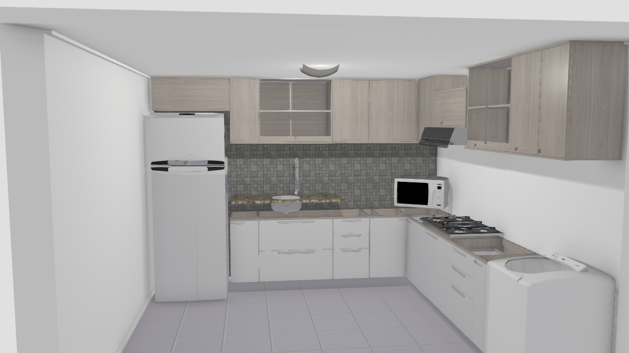 cozinha solaris carvalle com branco s/ pes