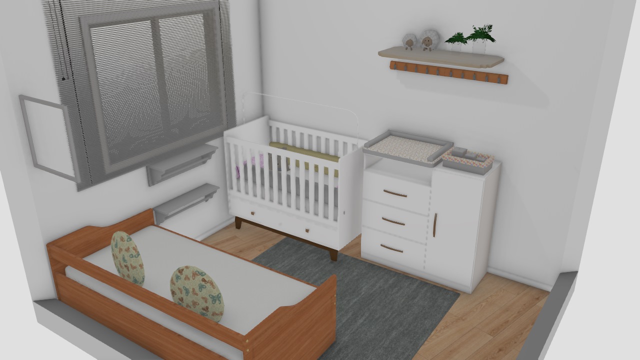 simulação quarto de bebe menina