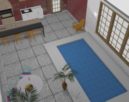 Projeto- área de lazer com piscina 