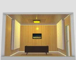 sala de uma casa de madeira