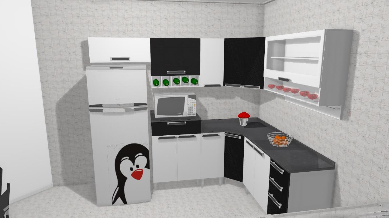 minha cozinha  preta e branca