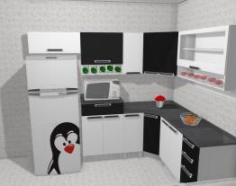minha cozinha  preta e branca