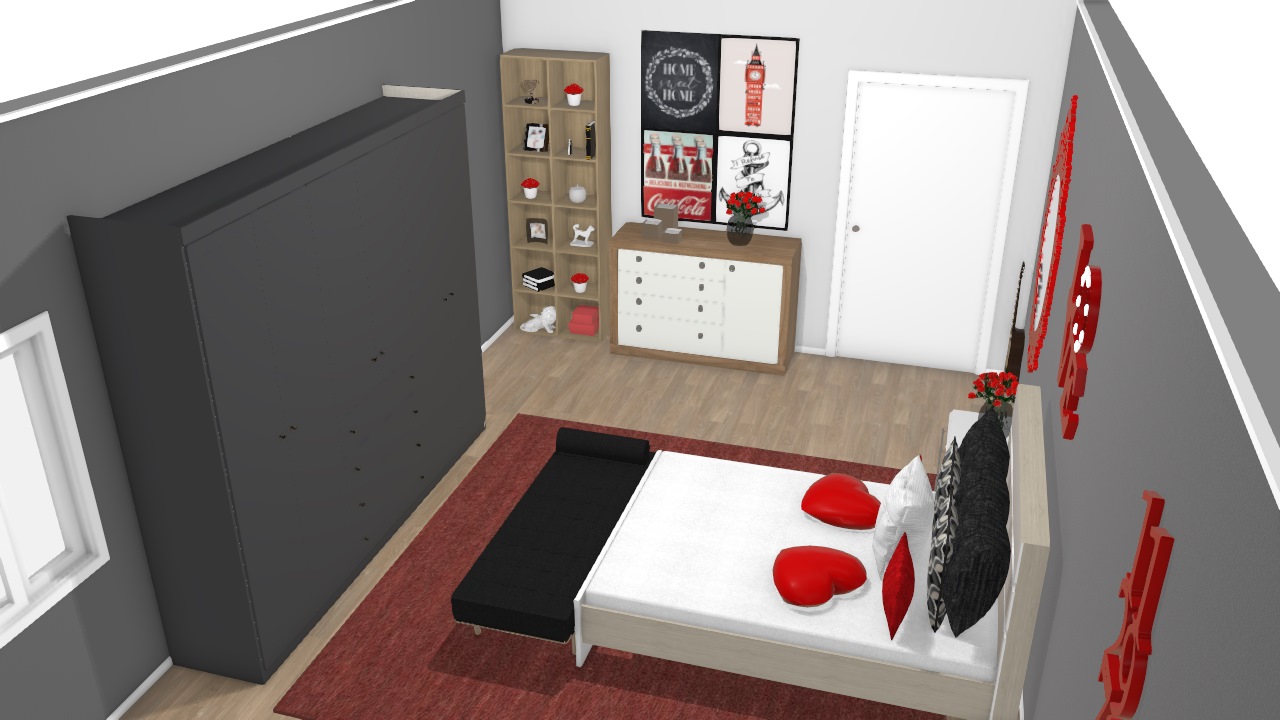 Quarto vermelho com preto 