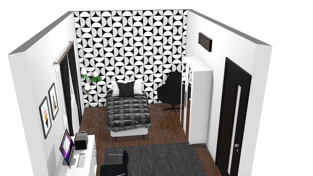 Quarto preto e branco